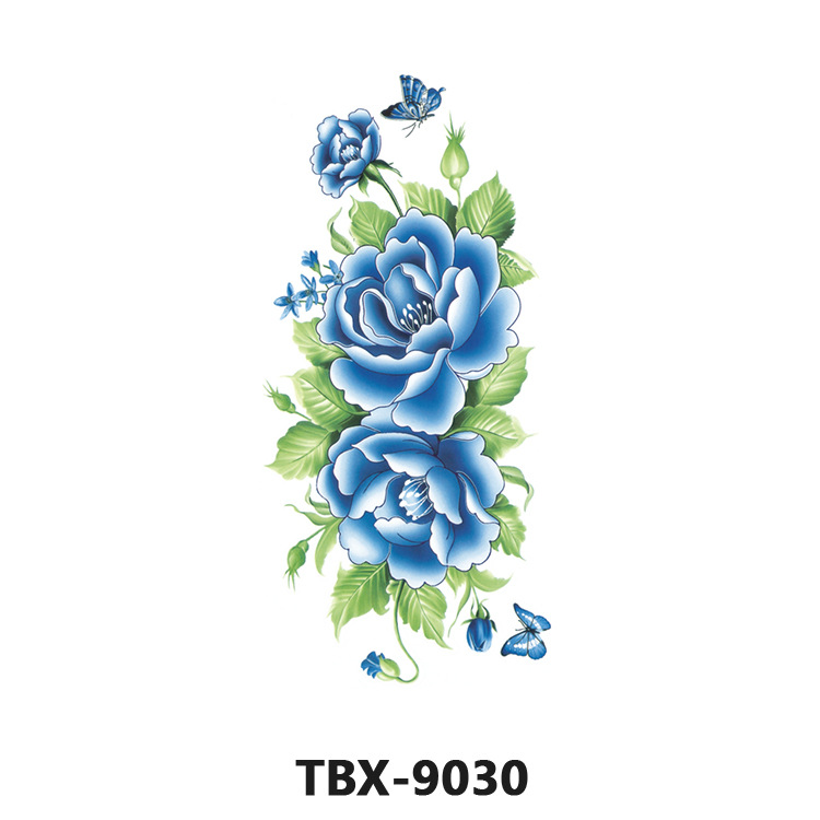 Picture of Waterproof sweat female flower tattoo stickers plant flower party sexy rose peony plum tattoo stickers tattoo