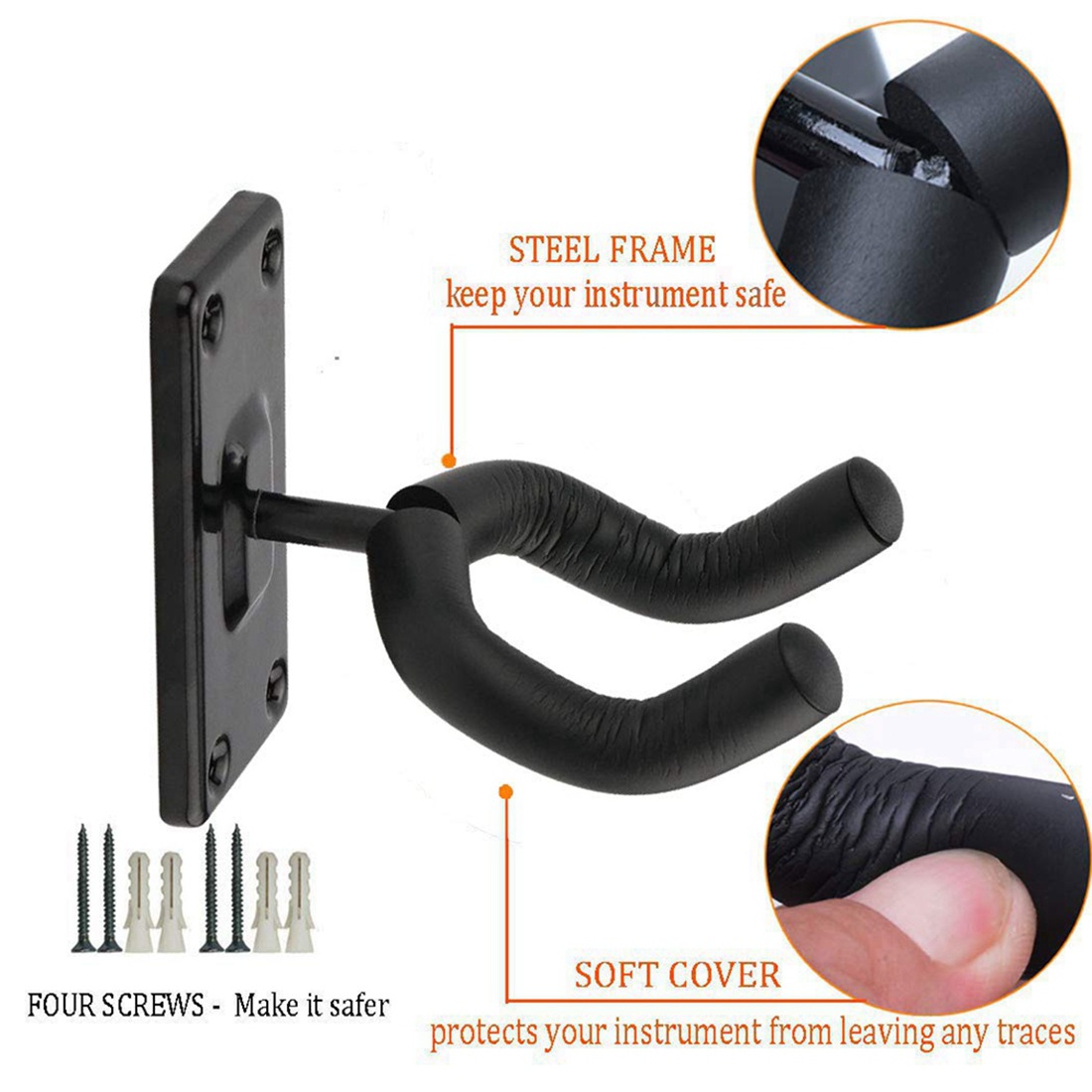 Picture of Guitar hook wall hook violin erhu ukulele rack +5 Pick + pick clip