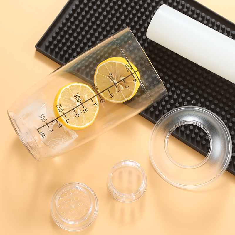Picture of New style Shaker Cup four-stage milk tea tool set Shaker Shaker hand-beaten Lemon PC Resin Shaker pot