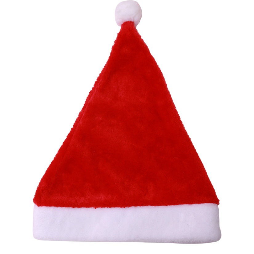 Christmas Hat Short Plush Adult and Kidsren Red Santa Hat 2025 New Cross-Border Christmas Decorations