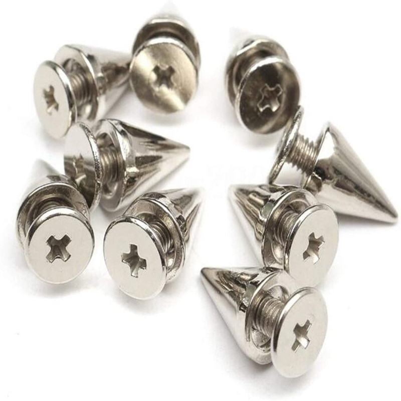 100 Sets of 9.5mm Rivet Decorative Nails Alloy Bullet DIY Pointed Tapered Punk Rivet Screws Handmade