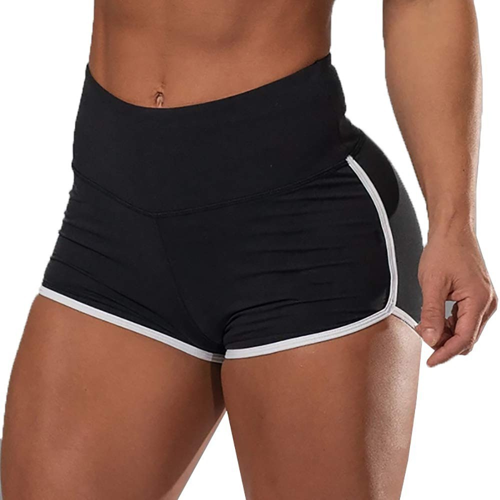 Picture of 2020 New Summer European and American Foreign Trade Women's Large Size Sexy Solid Color High Waist Sports Running Tight Hip Shorts