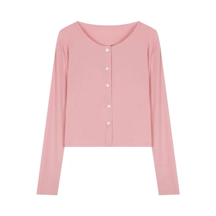 Picture of Niche Long-sleeved Sunscreen Black Cardigan Jacket Women's Early Spring Thin All-match Loose Casual Slim-fit Short Top