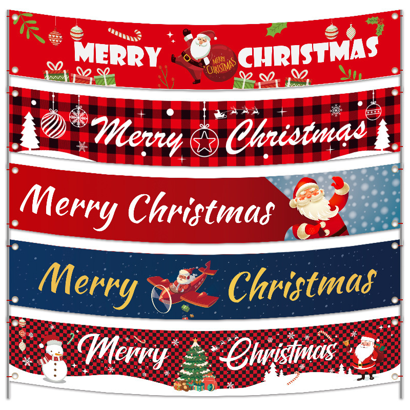 2024 Christmas Decorations Banner Christmas New Old Letters Holiday Party Scene Layout Wholesale