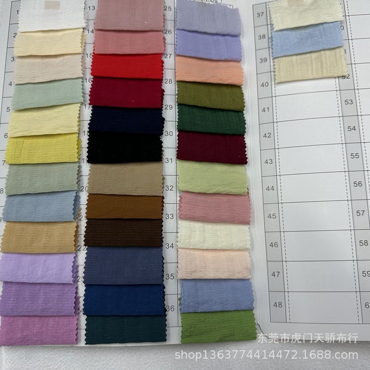 Spot supply woven striped wrinkled polyester cotton wrinkled cloth spring and summer dress shirt top fashion women's fabric