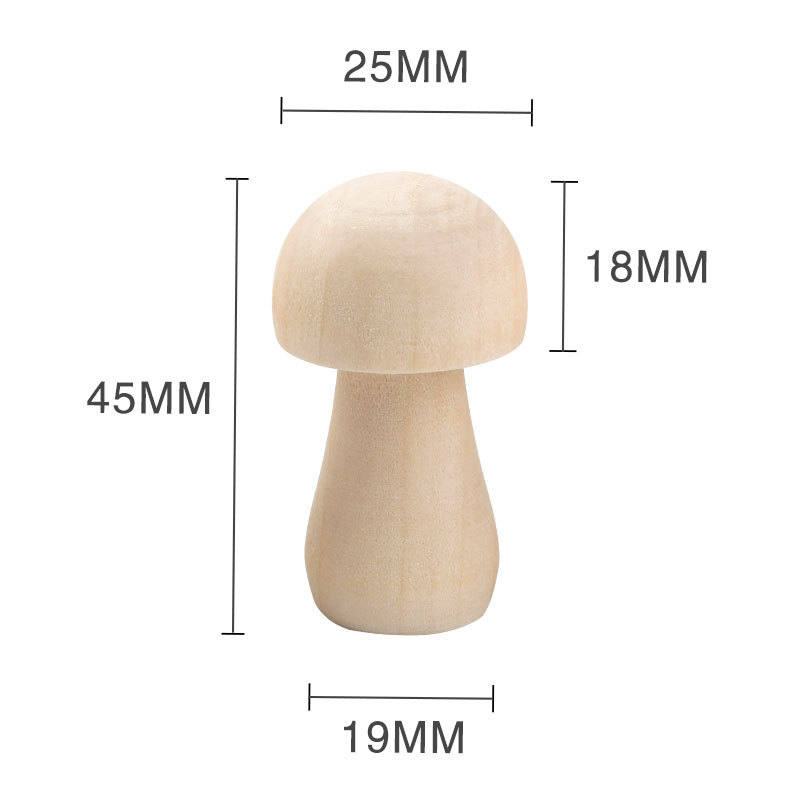 Picture of diy Creative Children's Painted Wooden Mushroom Original Wood Mushroom Mushroom Man Home Decoration Crafts Ornaments
