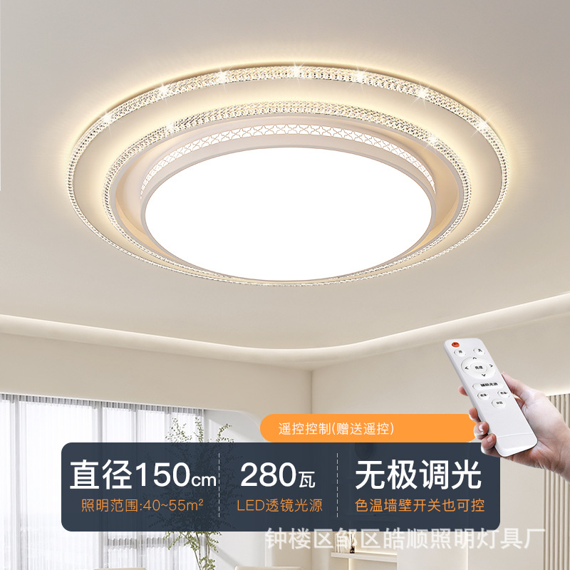 Picture of New round living room headlight light luxury high-end feeling crystal lamp modern simple ceiling lamp hall large size main lamp