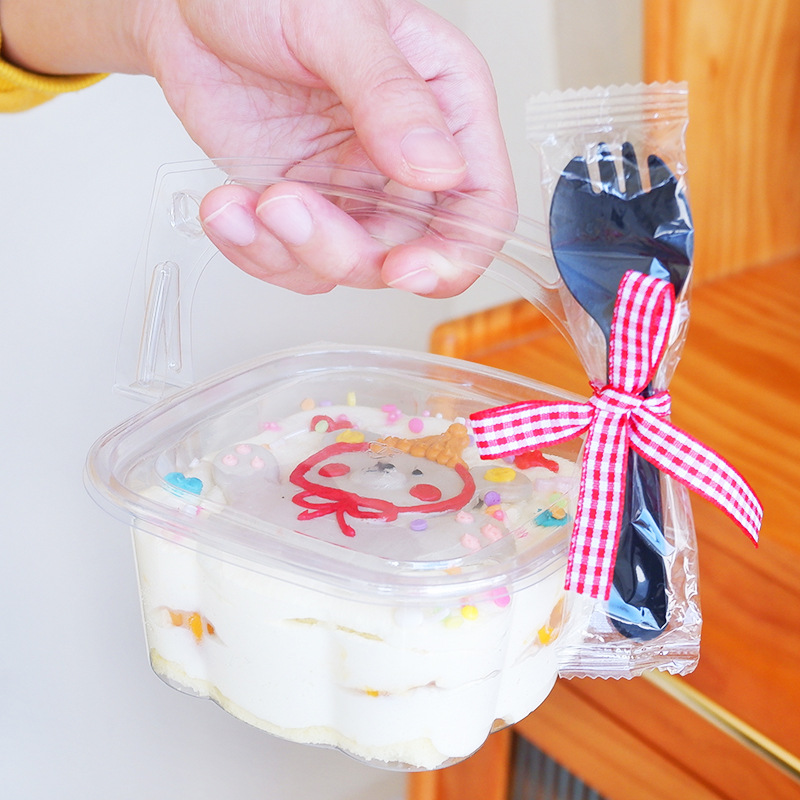 Children's Day Thousand Layer Mousse Cake Handheld Box Flower Basket Basque Transparent Dessert Baking Packaging Box Gift Box