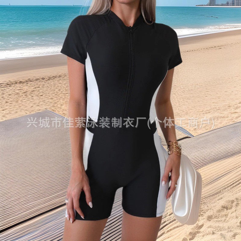 2024 cross-border one-piece swimsuit sports conservative boxer European and American foreign trade swimsuit diving Amazon wholesale