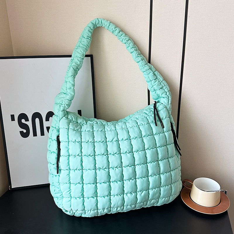 Korean Style Casual Large-Capacity Pleated Cloud Bag for Women 2024 New Fashion Single Shoulder Crossbody Bag Western Style Tote Bag