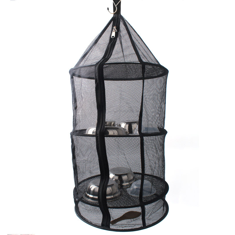 Picture of Outdoor Foldable Round Drying Net Tableware Vegetables and Fruits Drying Net Basket Four-Layer Storage Basket Drying Rack Drying Net
