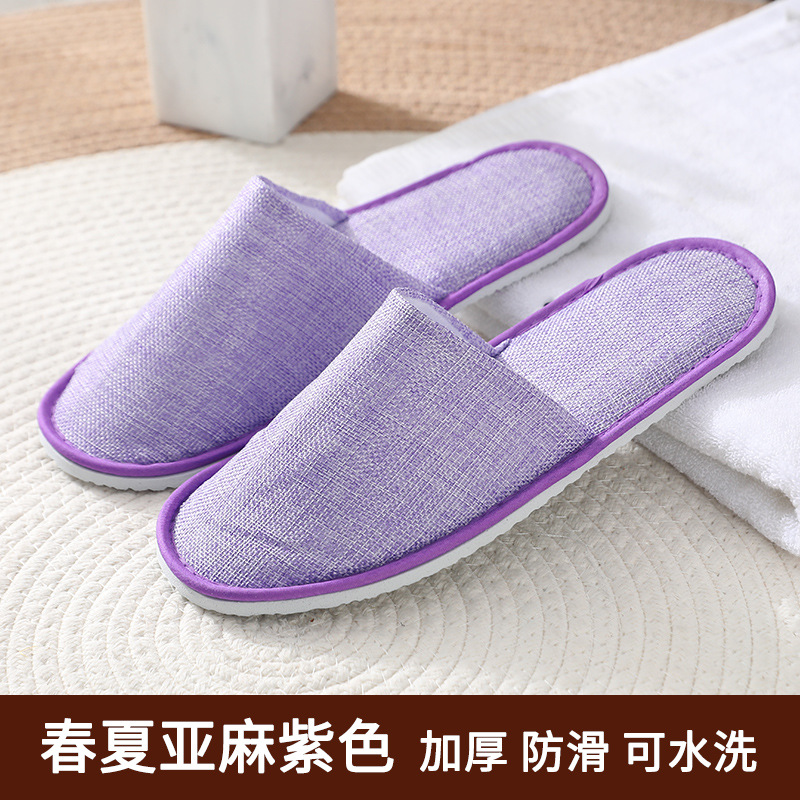 Picture of Hotel Hotel Summer Disposable Slippers Linen Toe Summer Linen Half Bag Portable for Home Travel