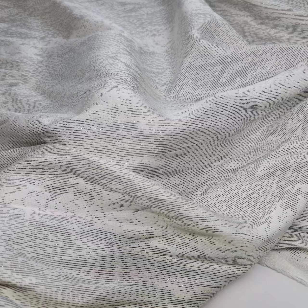 Picture of 17mm Silk and Rayon Blended Fabric with Black Shiny Shirt and Skirt Wide-Width Fabric