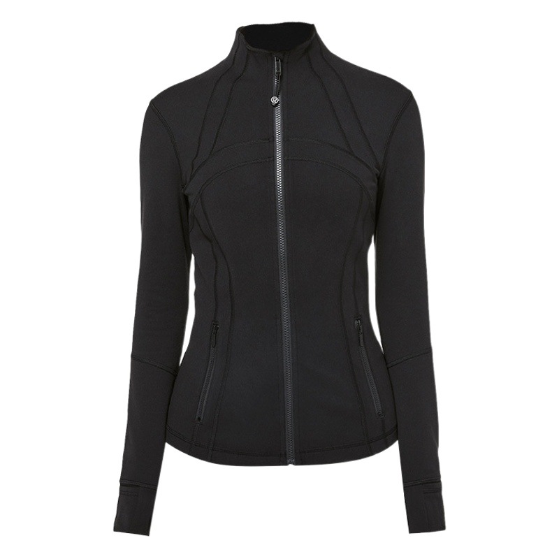 New Cross-border Hatless Cardigan Vertical Collar Yoga Clothes Women's Jacket Slim-fit Sports High Elastic Sports Fitness Jacket for Women