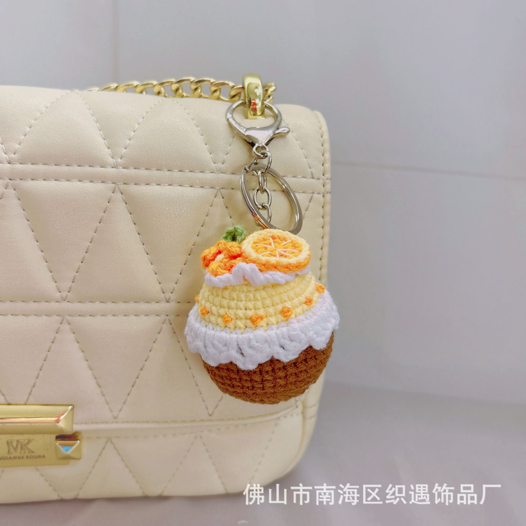Picture of Handmade crocheted Cola package simulation food pendant creative wool woven small pendant keychain bag pendant