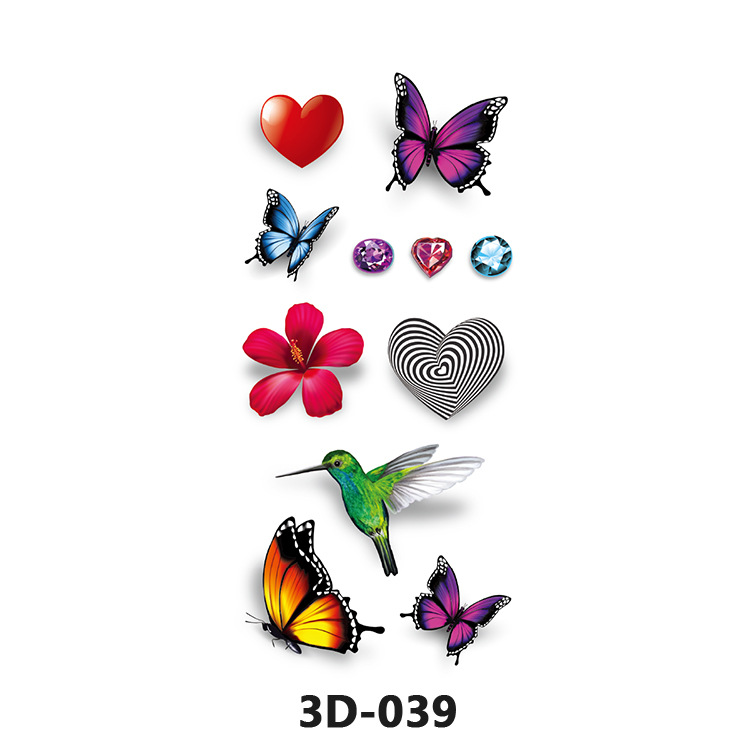 Picture of Spot Wholesale 3D Butterfly Waterproof Sweat Female Stereo Artificial Creative Temporary Stickers European and American Cross-Border Butterfly Tattoo Stickers