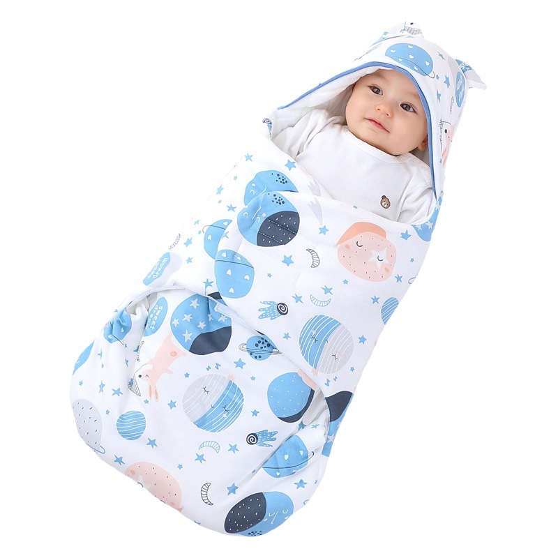 Newborn Swaddle Blanket Butterfly Swaddle Sleeping Bag Pure Cotton Spring, Autumn and Winter Thick Baby Supplies Suitable for Newborns