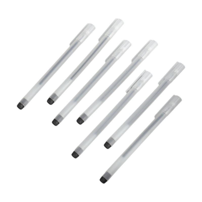 Transparent Frosted Small White Pen 0.5 Gel Pen Needle Tube Ballpoint Pen Signature Pen Water Pen Black Carbon Pen for Students