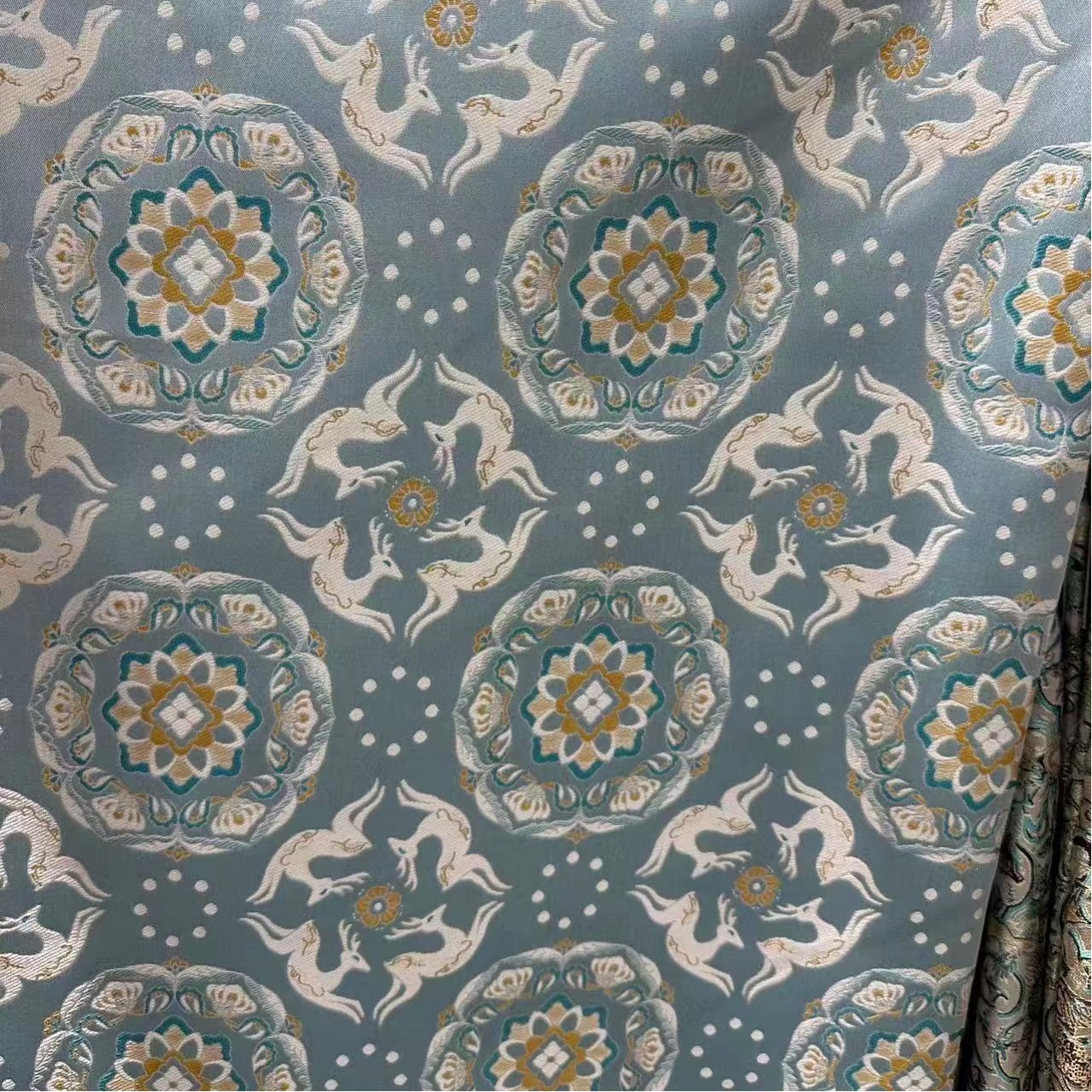 Baohua Benda New Chinese-Style Hanfu Jacquard Fabric Decorative Cloth National Style Children's Clothing Button-Up Shirt Jacquard Fabric Wholesale