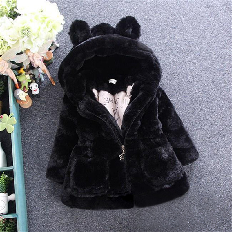 Picture of Foreign trade girls autumn and winter cotton-padded clothes small and medium-sized children's rabbit ears sweater imitation fur children's winter clothes thickened cotton-padded jacket coat