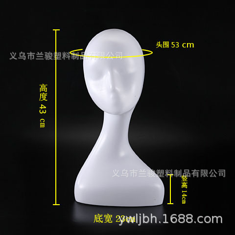 Picture of Plastic female model head dummy head female head model display silk scarf head model abstract head wig hat scarf display stand