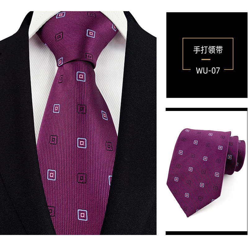 Picture of Men's Tie Jacquard Silk 8cm Hand Tie Professional Dress Interview Business Stripe Tie Men's in stock Wholesale