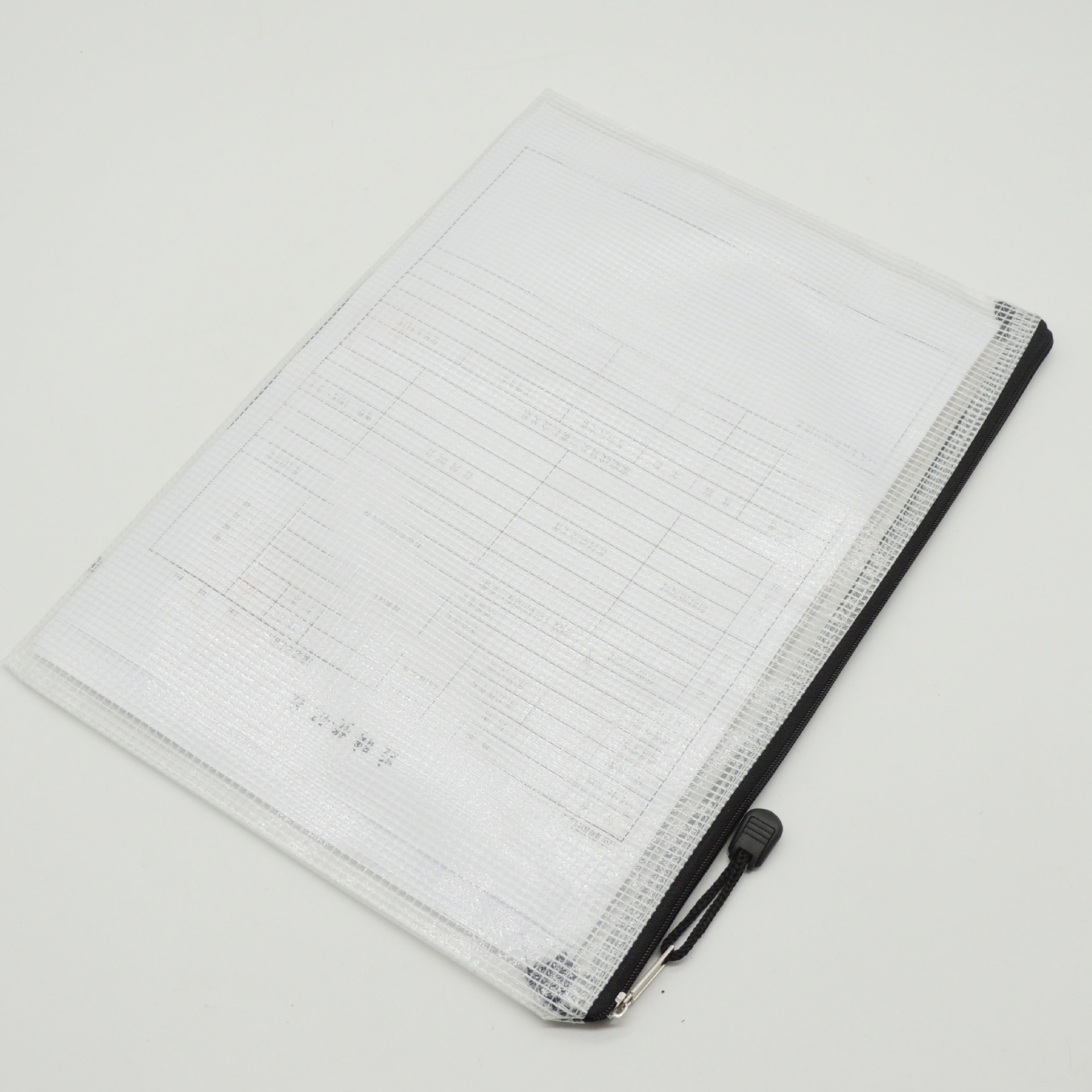 Picture of Grid File Bag Customized Pvc Transparent File Bag Zipper Type Thickeneded Waterproof Stationery Bag A4 File Storage Bag