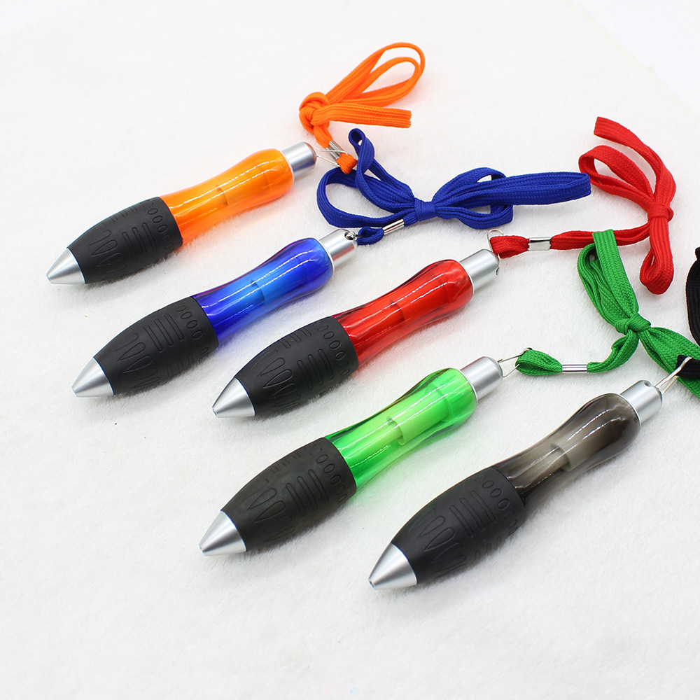 Short Pen with Lanyard Push Chubby Ballpoint Pen Thick Pen Black Leather Case Ballpoint Pen Multifunctional Ballpoint Pen