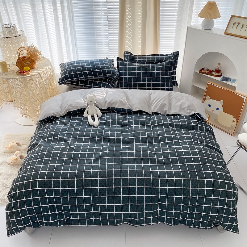 Picture of Four-Piece Brushed Skin-Friendly Thickened Duvet Cover Set, Student Dormitory Three-Piece Quilt Set, Suitable for All Seasons, Internet Celebrity Hot Item