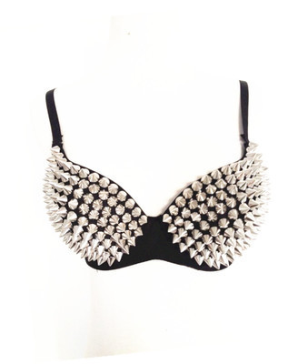 Picture of A variety of nightclub sexy sequined colored diamond rivet rhinestone bra shorts pole dance bar DS watch performance bra