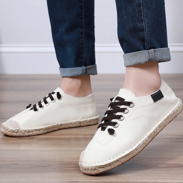 Picture of Linen Fisherman Shoes Summer Cloth Shoes Men's Soft Sole Men's Shoes Slip-on Chinese Style Men's Casual Beijing Canvas Shoes