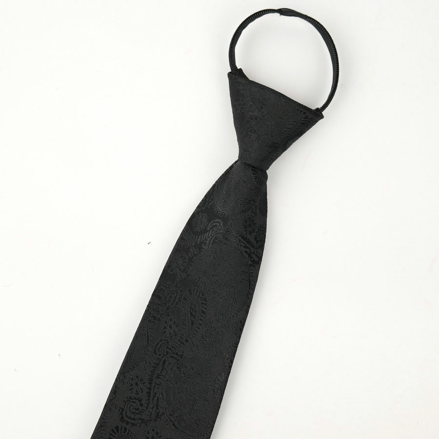 Picture of Men's business formal wear stripe free zipper wholesale lazy tie 8CM logo LOGO factory wholesale