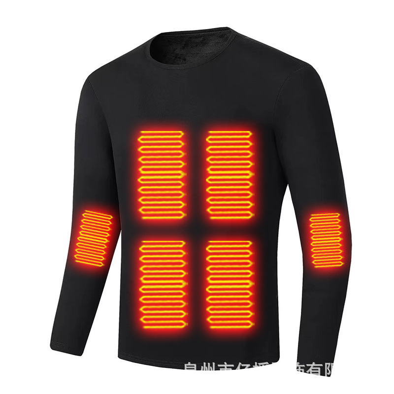 Picture of Hot smart zone 22 heating thermal underwear men's autumn clothes long pants USB charging solid color thickened cold-proof suit women
