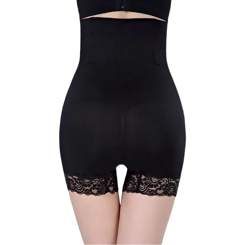 Seamless Boxer Lace High Waist Abdominal Pants Body-shaping High Waist 4 Steel Safety Base Underwear