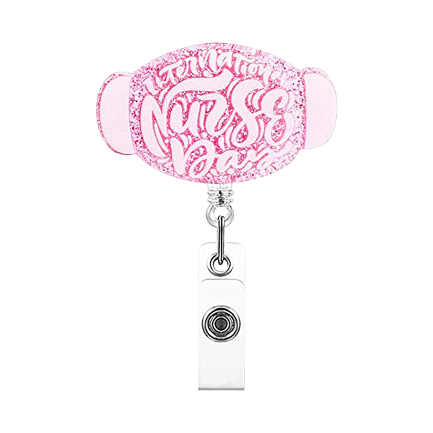 Picture of Acrylic Uterine Love Clothes Needle Mask Easy Pull Buckle Easy Pull Doctor Nurse Retractable Badge Reel