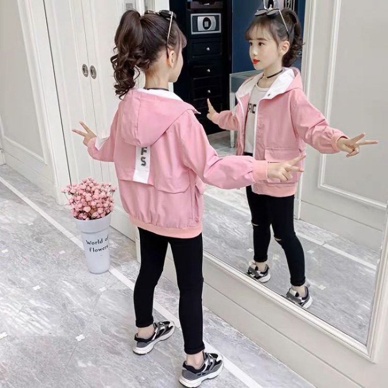 Picture of Girls' Autumn Coat 2022 New Western Style 5-Year-Old Girl Korean 6 Fixture Net Red 7 Middle and Big Children 8 Spring and Autumn Coat