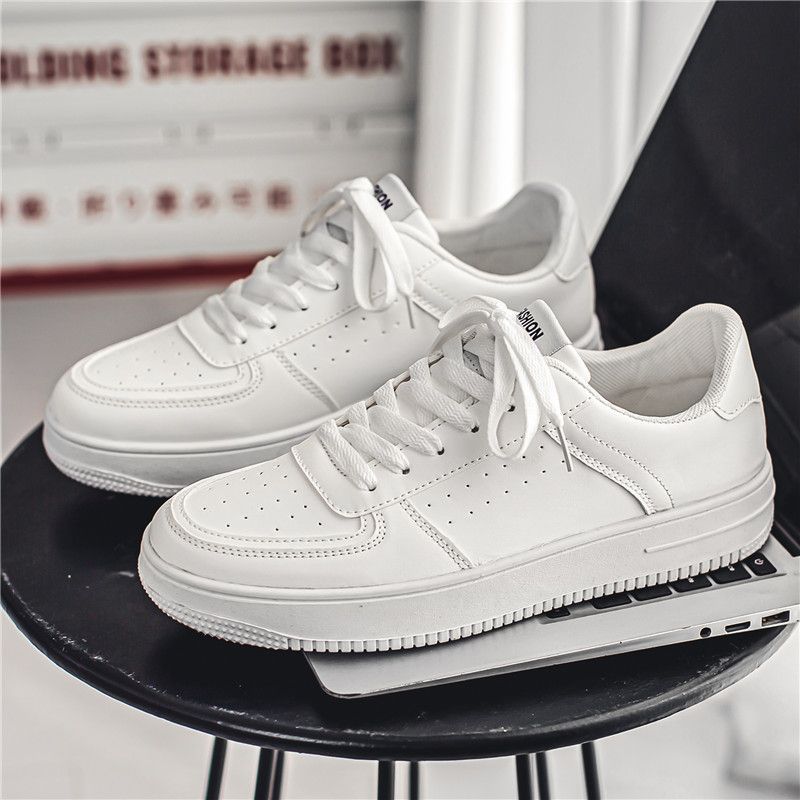 White Shoes for Men in Autum, Breathable, Youth Casual and Versatile Men's Shoes 2025 New Student Pure White Sports Sneakers