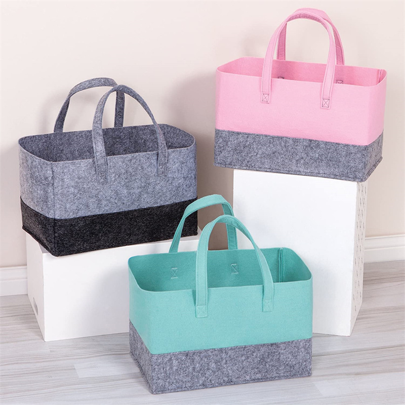 2025 New Handbag Women's Handbag Handbag Large Capacity Open Fashion Felt Shopping Bag Handbag