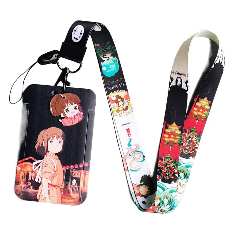 Japanese anime bus card set cartoon hard shell mobile phone long neck lanyard student delivery card cute wholesale