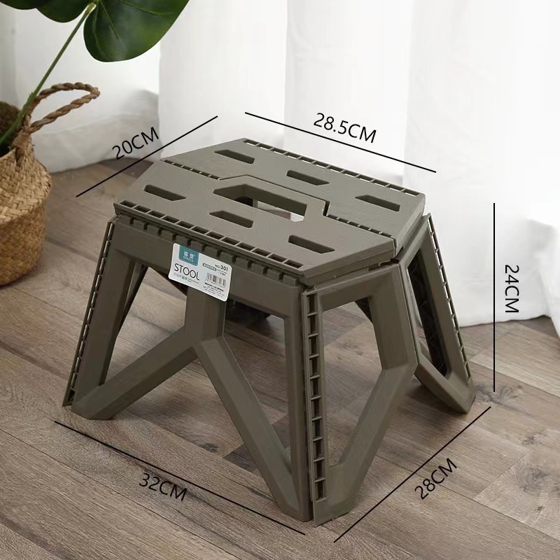 Picture of Folding Stool Portable Household Plastic Small Stool Outdoor Fishing Camping Style Mazar Stool Stall Kidsren's Small Bench