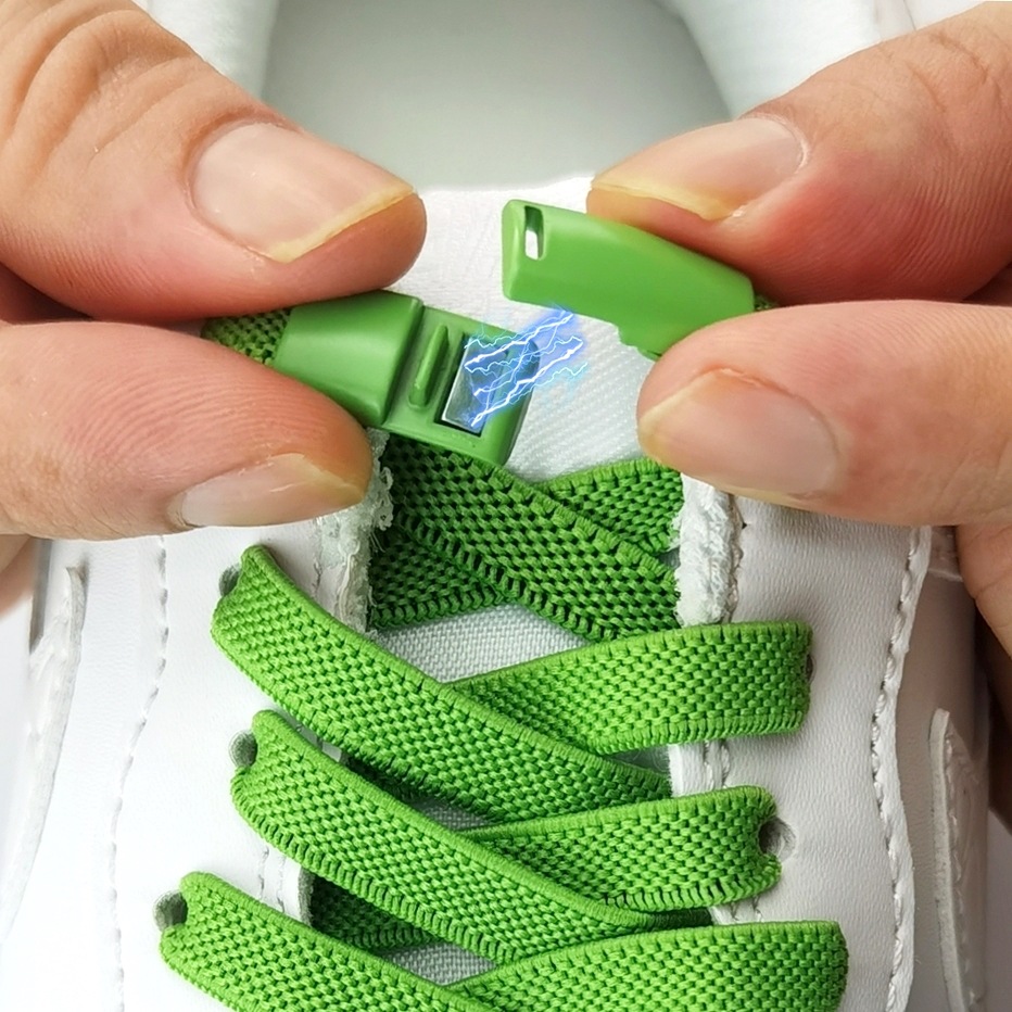Creative New Color Metal Magnetic Buckle Lazy Shoelace Buckle Elastic Tie-free Shoelace Tie-free Shoe Material Accessories