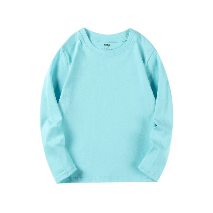 Picture of Children's Light Plate Long Sleeve 100 Cotton 200g Solid Color Children's Wear Base Shirt Blank Top T-Shirt