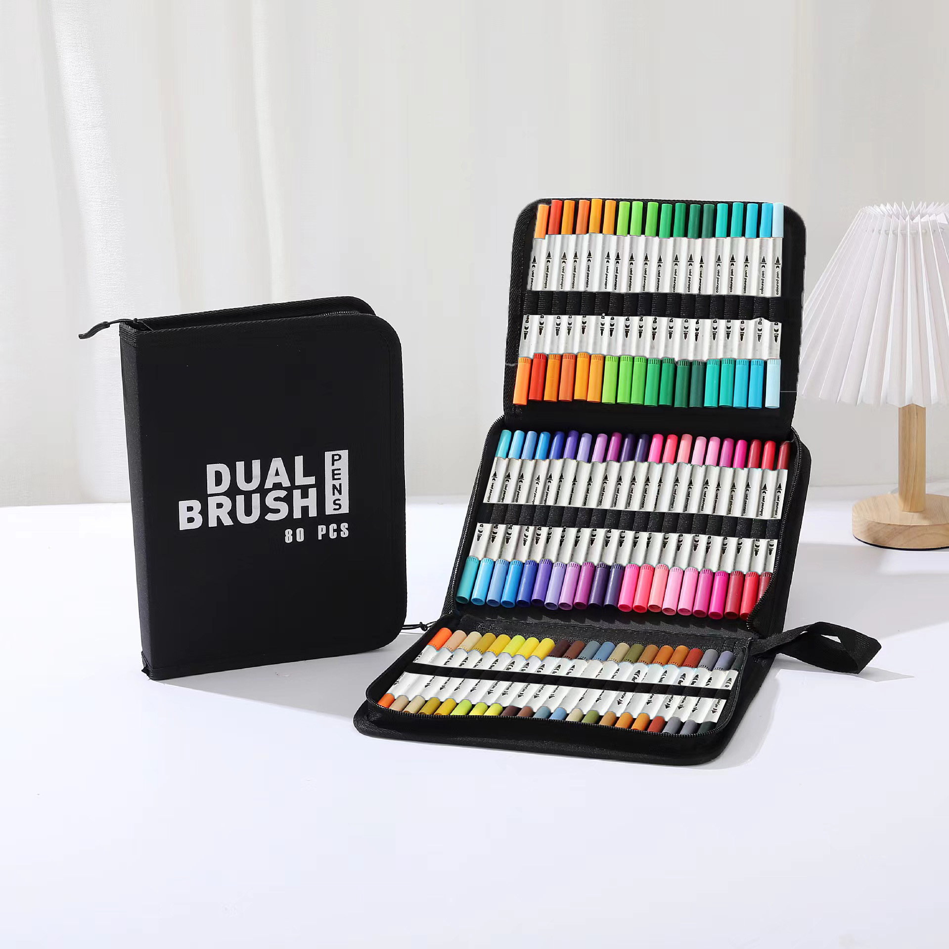 Picture of Children's brush water-based soft head double watercolor pen color washable soft head pen set