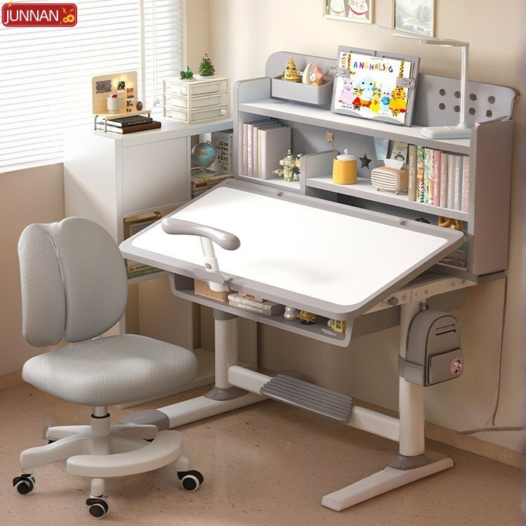 Children's study table, primary school writing desk, special desk, home desk and chair set, homework desk, can be lifted and lowered