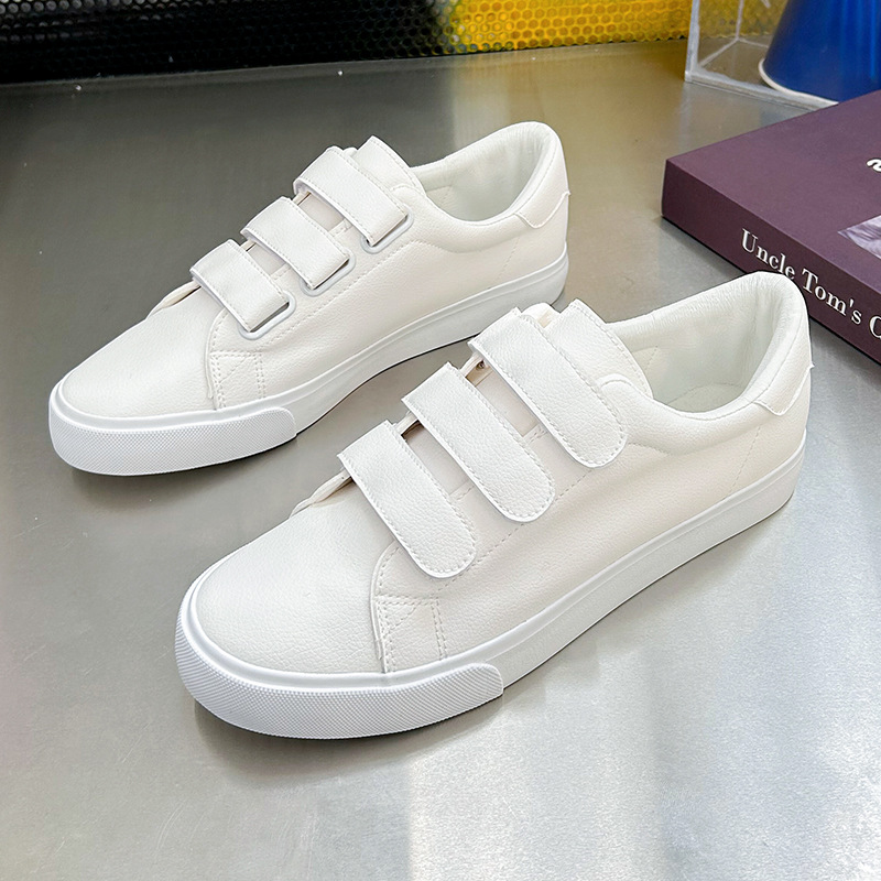 Suit Sneakers with Magic Buckle, Couple Style, Three-Strap Student Skate Shoes, Men's Casual Shoes, Flat Shoes, Women's Loafers