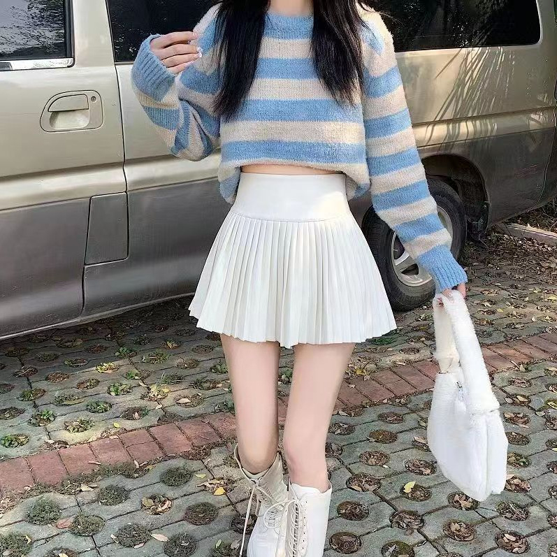 College Style Small Sweet Pleated Skirt Women's Spring and Summer 2025 New High Waist Slimming Anti-running Short Skirt