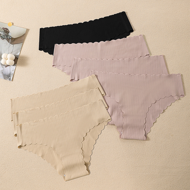Shein cross-border ladies briefs seamless striped wavy edge Europe and America Amazon bikini panties women wholesale