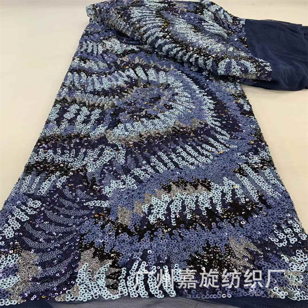 Polyester Sequin Mesh Multicolor Dress Stage Clothing dress Suit Beaded Lace Fabric sequins Lace