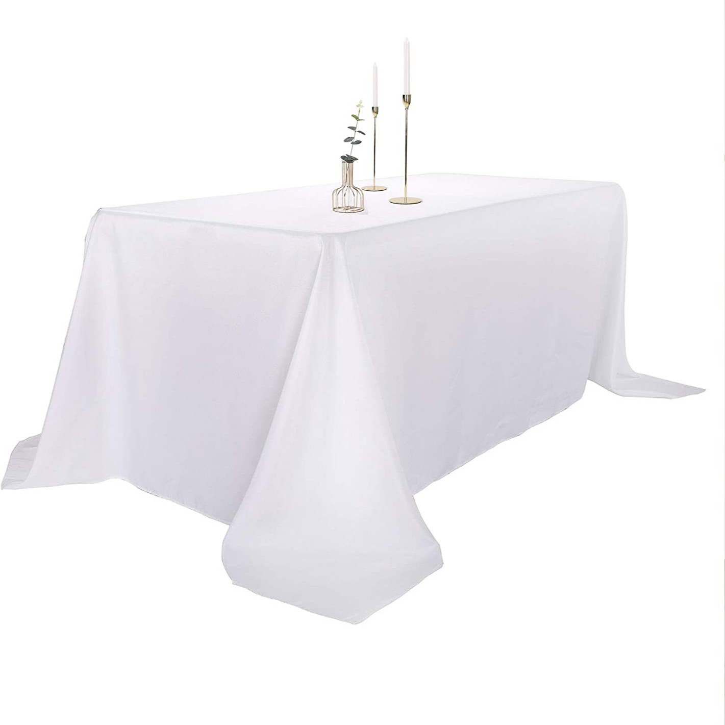 Pure White Plain Tablecloth Rectangular Hotel Banquet Event Wedding Party Cross-Border Tablecloth Customization
