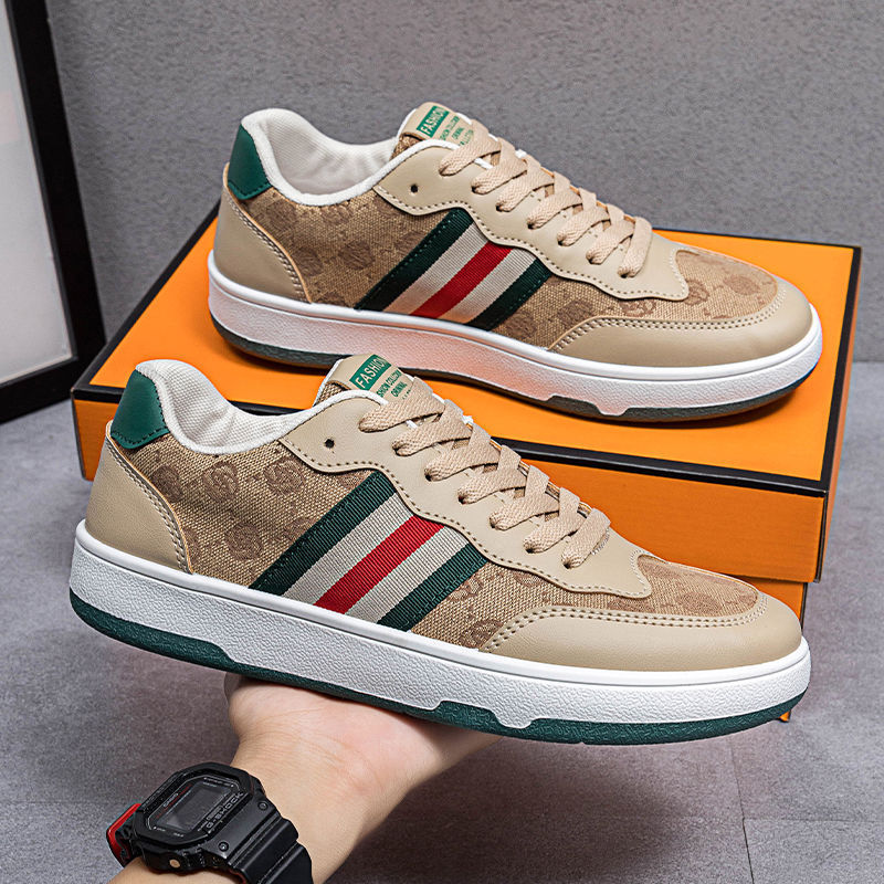 Foreign Trade Cross-Border 2025 Men's Shoes Spring & Fall New Breathable Trendyy Printed Casual Sports Sneakers Men's Trendyy Canvas Shoes
